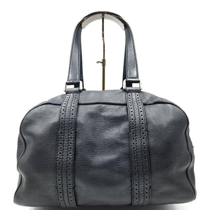 CELINE Mini Boston Bag Hand Tote Purse Leather Black Authentic