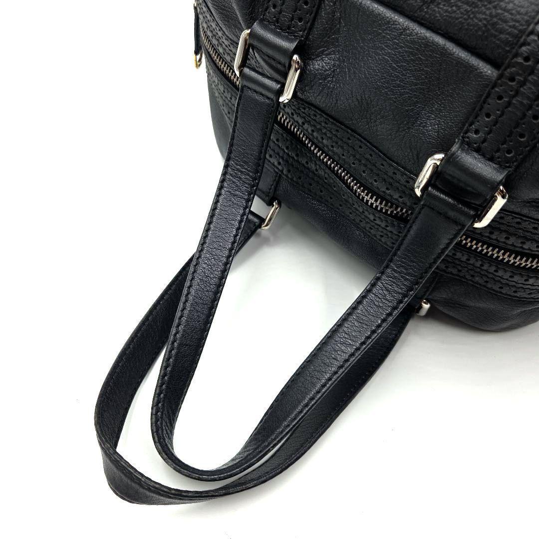 CELINE Mini Boston Bag Hand Tote Purse Leather Black Authentic