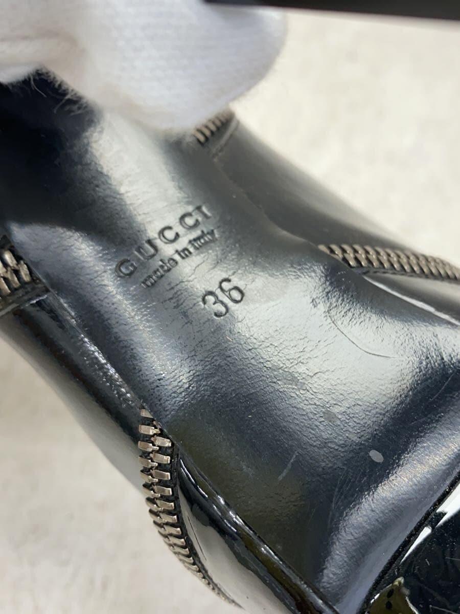 GUCCI side zip Boots Shoes EU 36 US 6 Black Authentic
