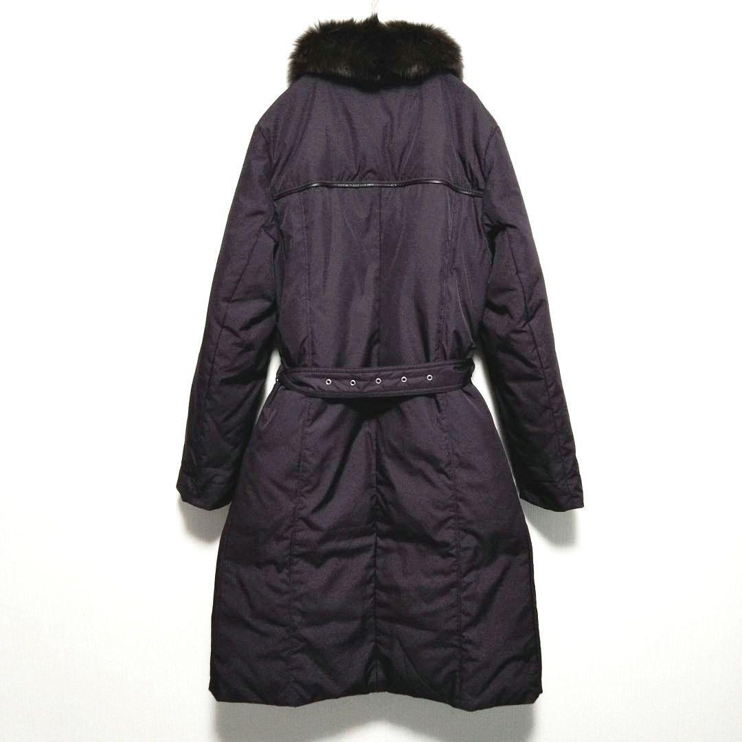 Aquascutum reversible Down Coat FREE SIZE Purple Brown Authentic
