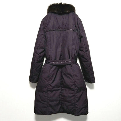 Aquascutum reversible Down Coat FREE SIZE Purple Brown Authentic