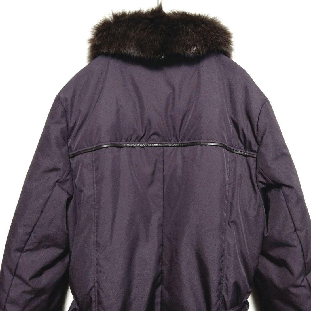 Aquascutum reversible Down Coat FREE SIZE Purple Brown Authentic