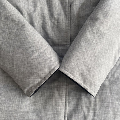 Aquascutum reversible down Coat Jacket Asian fit L US size M Gray Black Auth