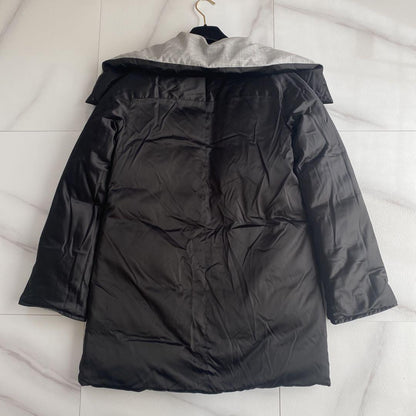 Aquascutum reversible down Coat Jacket Asian fit L US size M Gray Black Auth