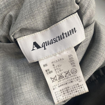 Aquascutum reversible down Coat Jacket Asian fit L US size M Gray Black Auth