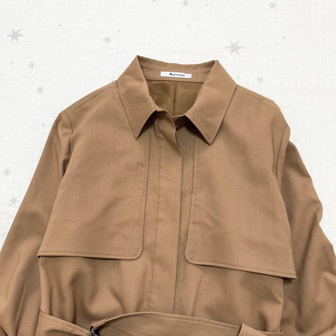 Aquascutum Long Coat Asian fit M US size S Brown Camel Authentic