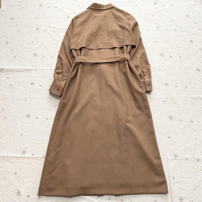 Aquascutum Long Coat Asian fit M US size S Brown Camel Authentic