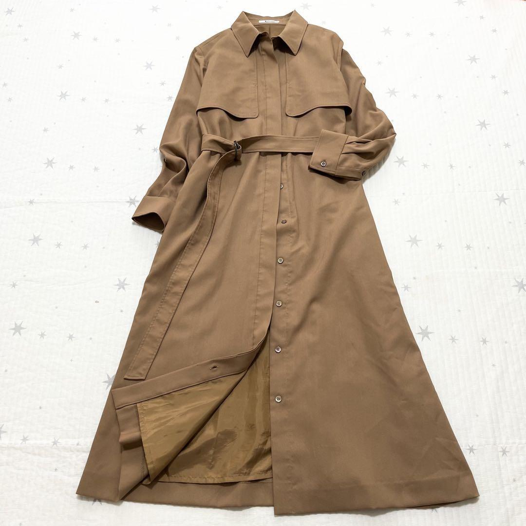 Aquascutum Long Coat Asian fit M US size S Brown Camel Authentic