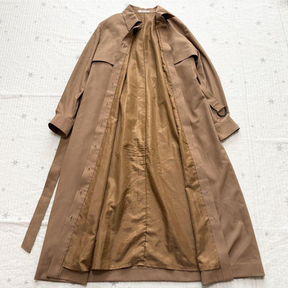 Aquascutum Long Coat Asian fit M US size S Brown Camel Authentic