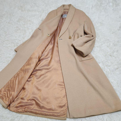 Aquascutum double chester Coat FREE SIZE Beige Authentic