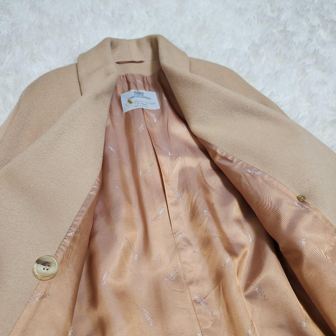 Aquascutum double chester Coat FREE SIZE Beige Authentic