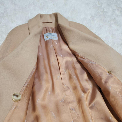 Aquascutum double chester Coat FREE SIZE Beige Authentic