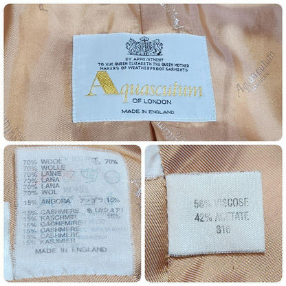 Aquascutum double chester Coat FREE SIZE Beige Authentic