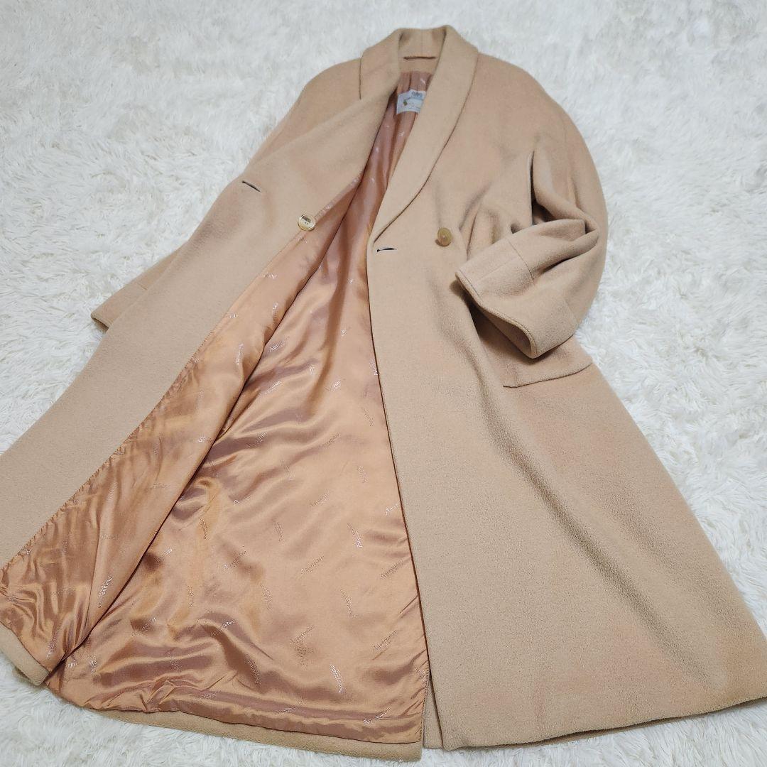 Aquascutum double chester Coat FREE SIZE Beige Authentic