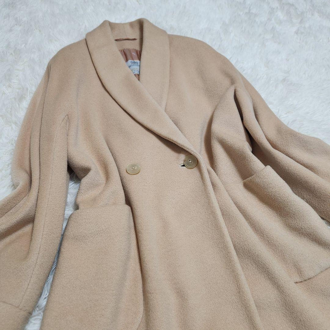 Aquascutum double chester Coat FREE SIZE Beige Authentic