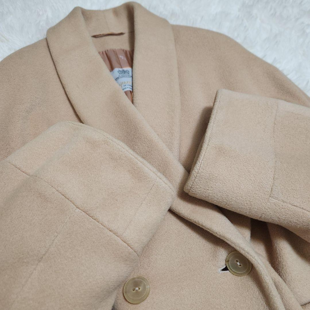 Aquascutum double chester Coat FREE SIZE Beige Authentic
