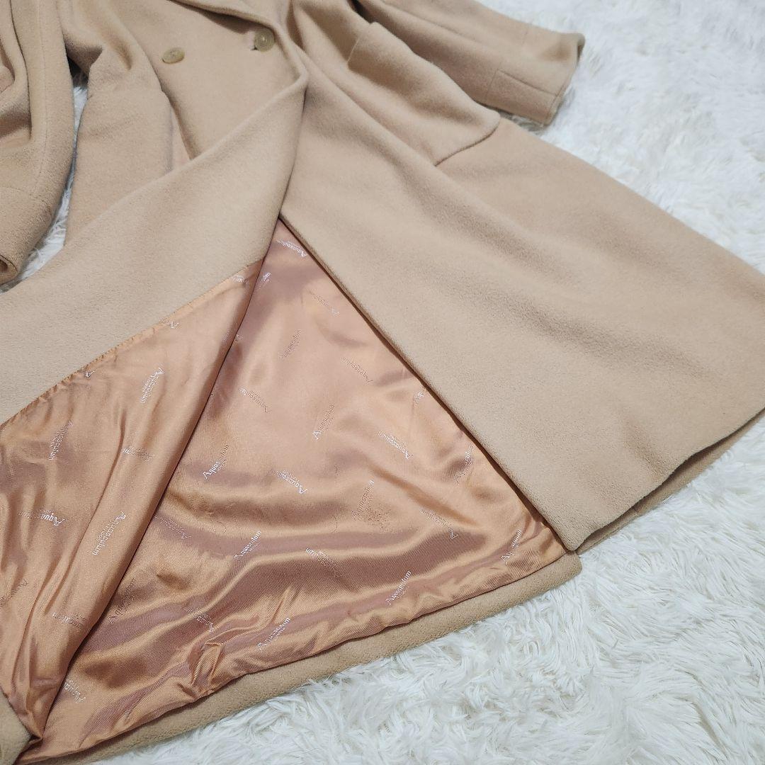 Aquascutum double chester Coat FREE SIZE Beige Authentic