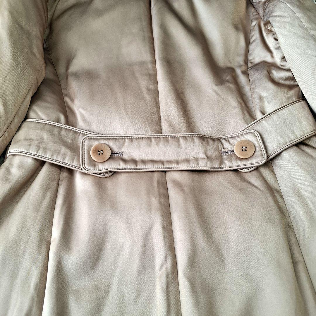 Aquascutum Down Long Coat Club Check Asian fit M US size S Beige Authentic