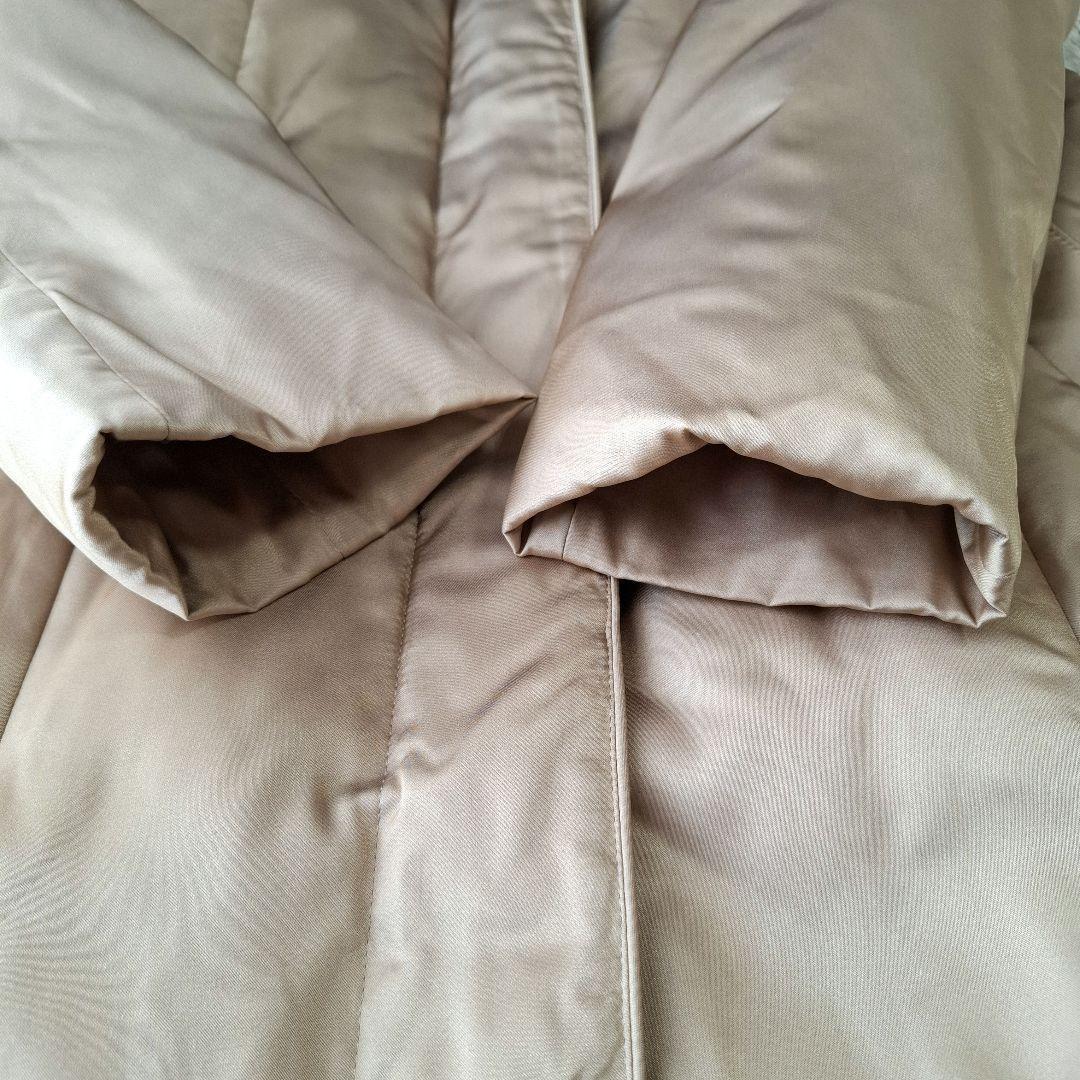 Aquascutum Down Long Coat Club Check Asian fit M US size S Beige Authentic