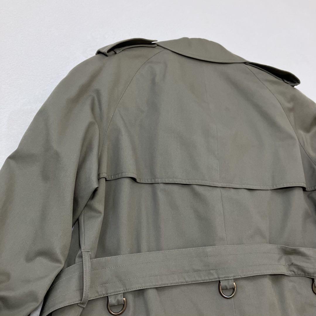 Aquascutum Trench Coat Club Check Asian fit M US size S Khaki Authentic