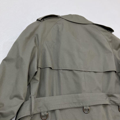 Aquascutum Trench Coat Club Check Asian fit M US size S Khaki Authentic