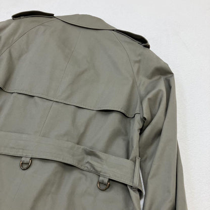 Aquascutum Trench Coat Club Check Asian fit M US size S Khaki Authentic