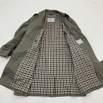 Aquascutum Trench Coat Club Check Asian fit M US size S Khaki Authentic