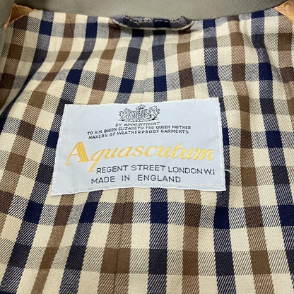 Aquascutum Trench Coat Club Check Asian fit M US size S Khaki Authentic