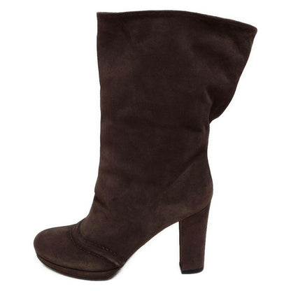 PRADA Boots Shoes EU 36 US 6 Suede Dark Brown Authentic