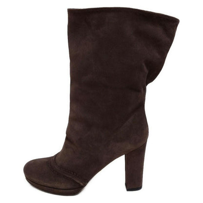 PRADA Boots Shoes EU 36 US 6 Suede Dark Brown Authentic