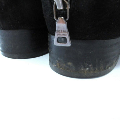 PRADA Long Boots Shoes EU 36 US 6 Suede Dark Brown Authentic