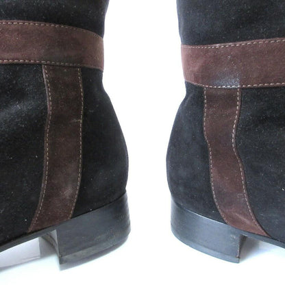 PRADA Long Boots Shoes EU 36 US 6 Suede Dark Brown Authentic