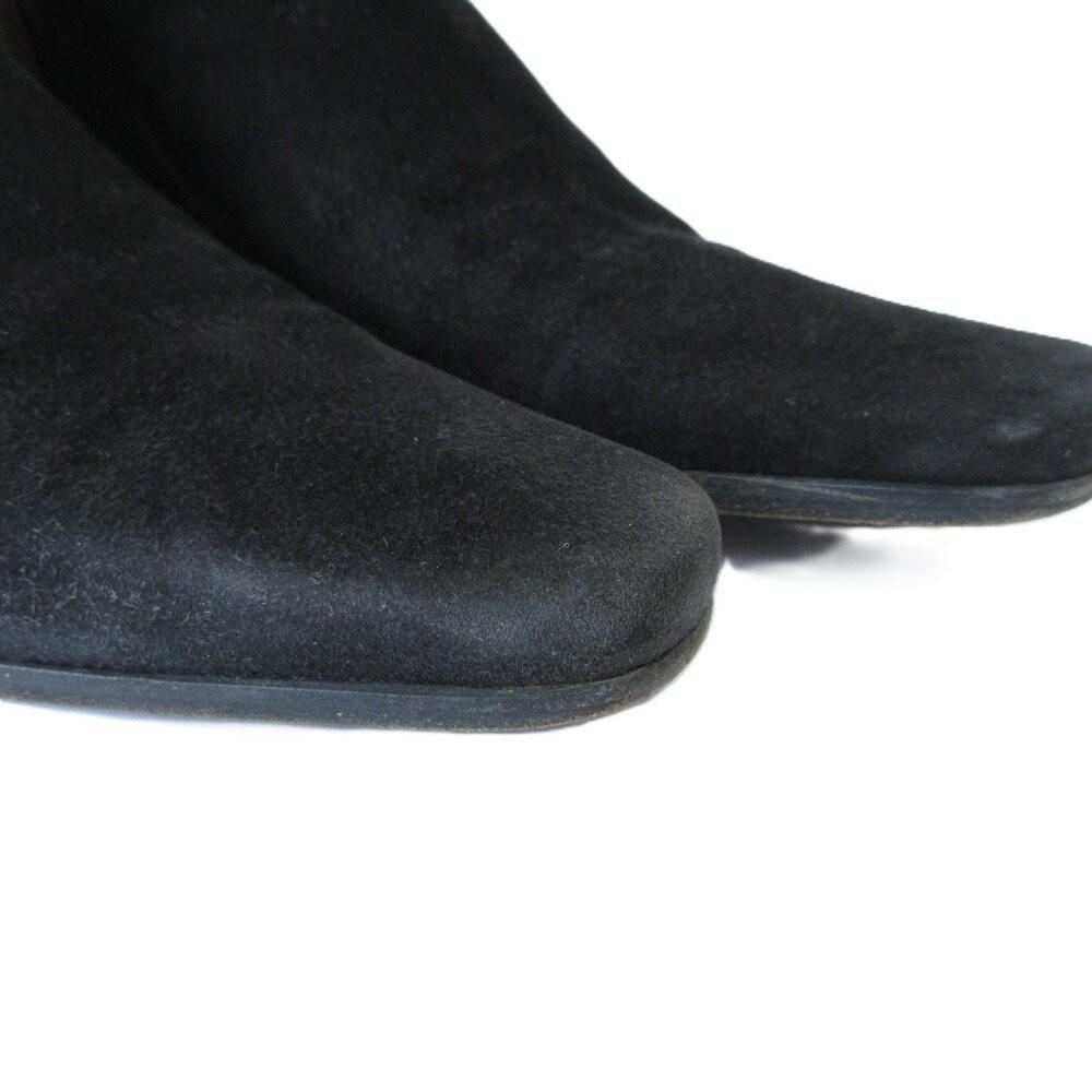 PRADA Long Boots Shoes EU 36 US 6 Suede Dark Brown Authentic