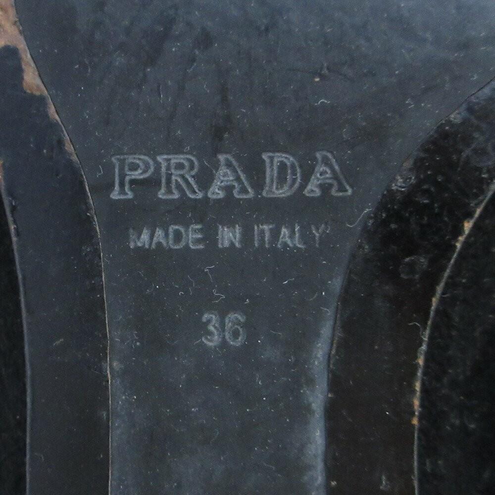 PRADA Long Boots Shoes EU 36 US 6 Suede Dark Brown Authentic