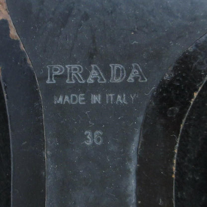 PRADA Long Boots Shoes EU 36 US 6 Suede Dark Brown Authentic