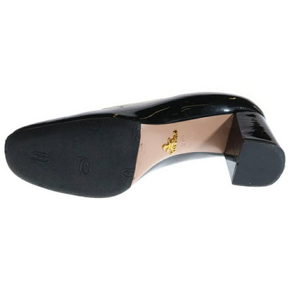 PRADA Shoes Pumps Heel EU 36.5 US 6.5 Patent Leather Black Authentic