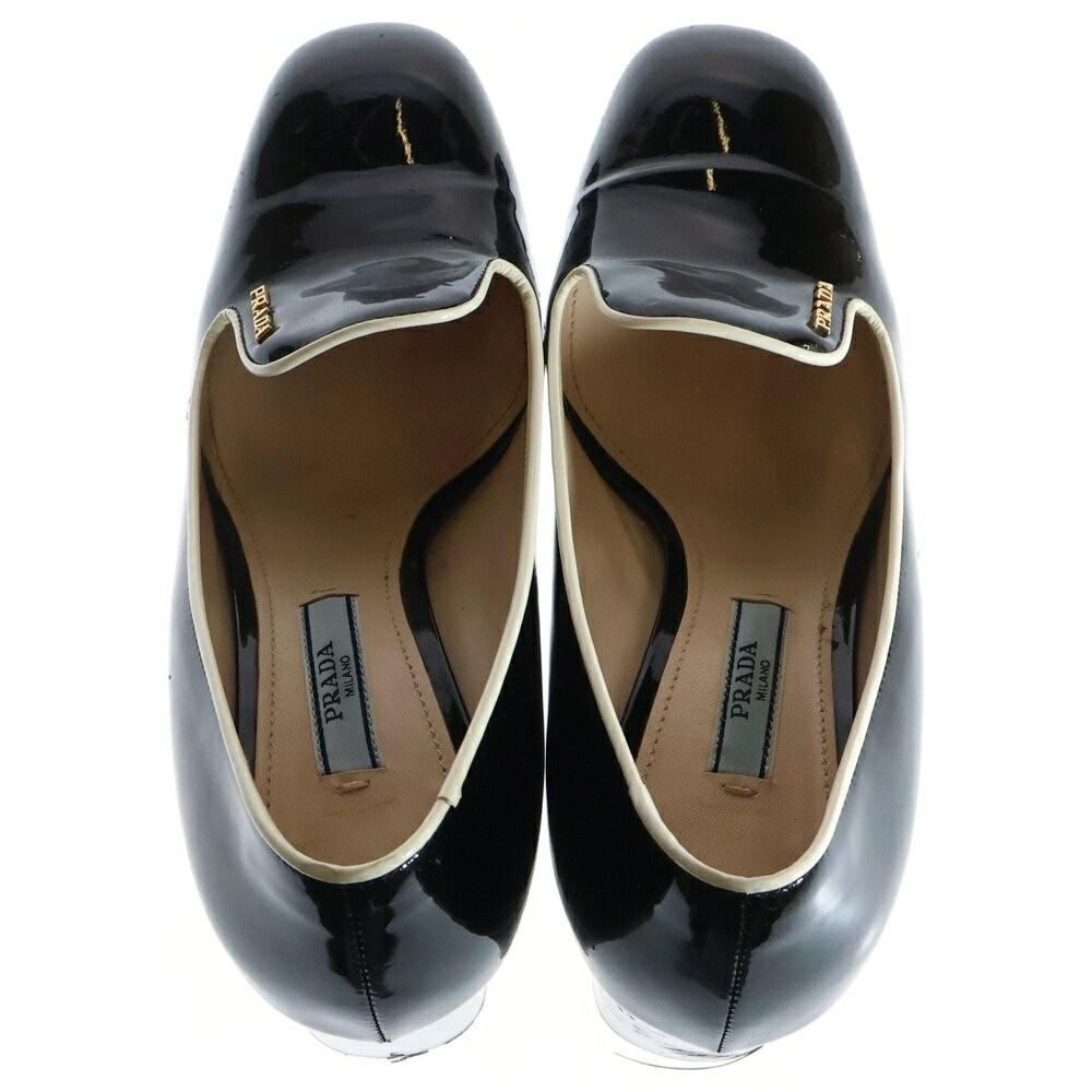 PRADA Shoes Pumps Heel EU 36.5 US 6.5 Patent Leather Black Authentic