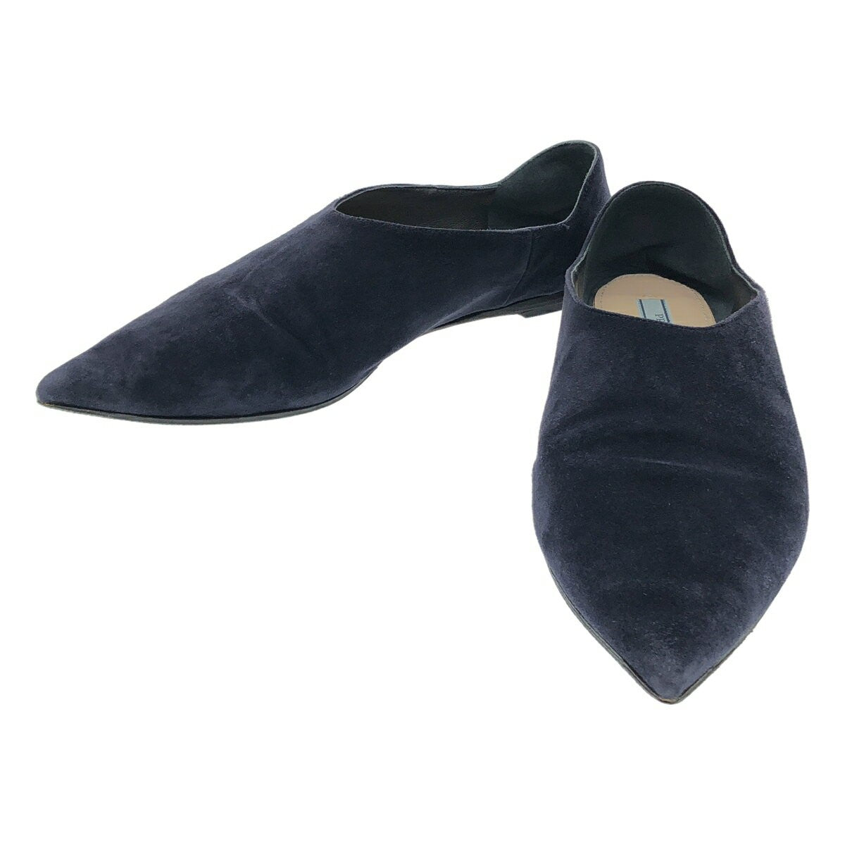 PRADA Flat Shoes Pumps EU 37.5 US 7.5 Suede Navy Authentic
