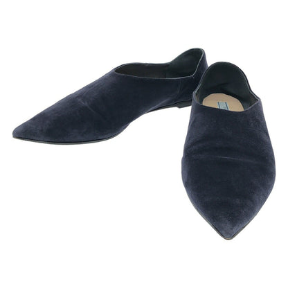 PRADA Flat Shoes Pumps EU 37.5 US 7.5 Suede Navy Authentic