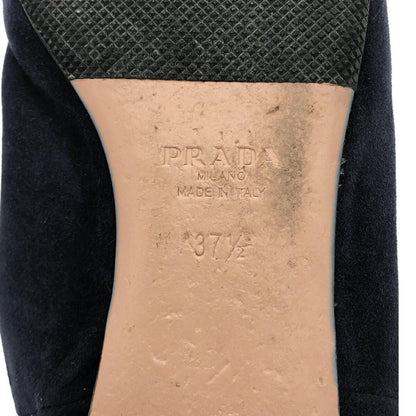 PRADA Flat Shoes Pumps EU 37.5 US 7.5 Suede Navy Authentic