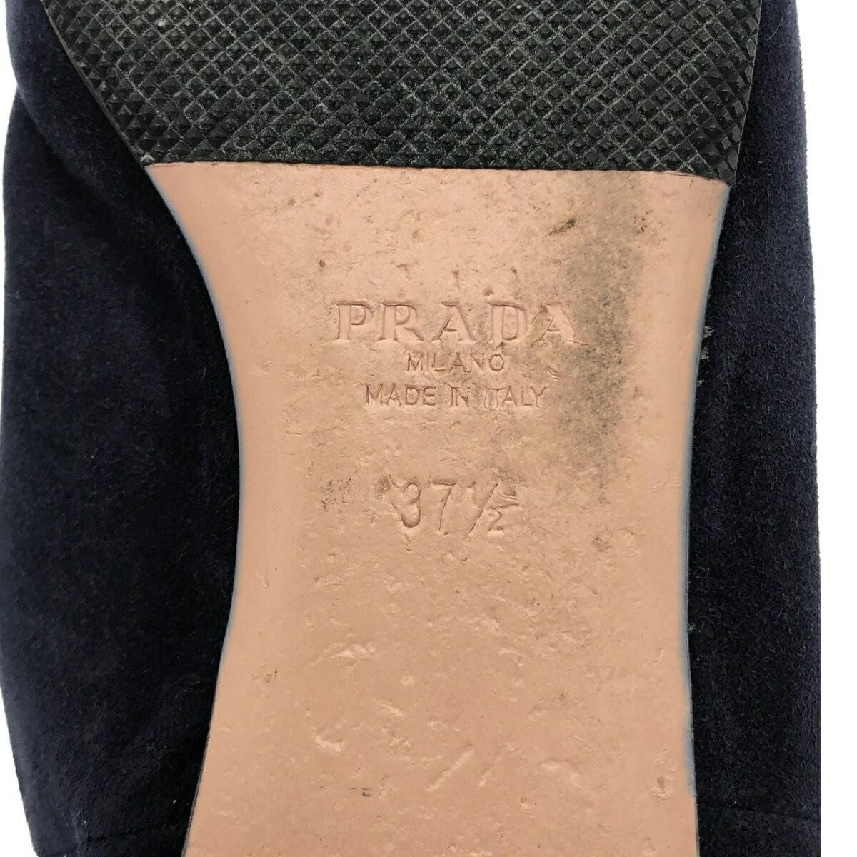 PRADA Flat Shoes Pumps EU 37.5 US 7.5 Suede Navy Authentic
