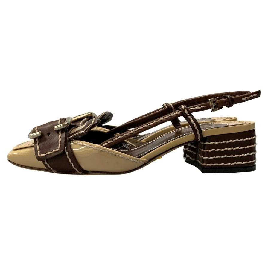 PRADA Shoes Pumps Heel EU 36 US 6 Beige Authentic
