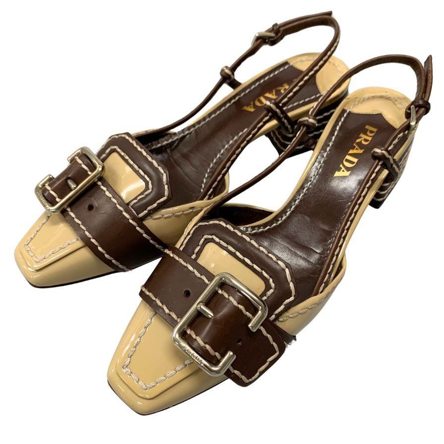 PRADA Shoes Pumps Heel EU 36 US 6 Beige Authentic