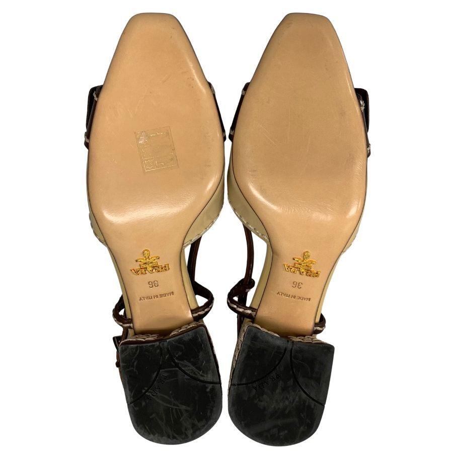 PRADA Shoes Pumps Heel EU 36 US 6 Beige Authentic