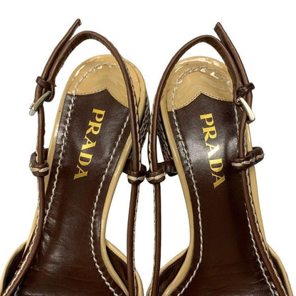 PRADA Shoes Pumps Heel EU 36 US 6 Beige Authentic