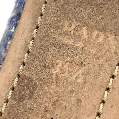 PRADA Flat Shoes Pumps EU 35.5 US 5.5 Leather Navy Multicolor Authentic