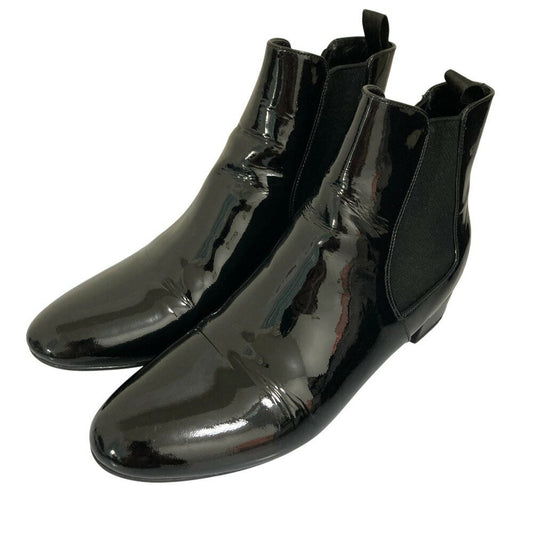 PRADA Short Boots Shoes EU 36.5 US 6.5 Patent Leather Black Authentic