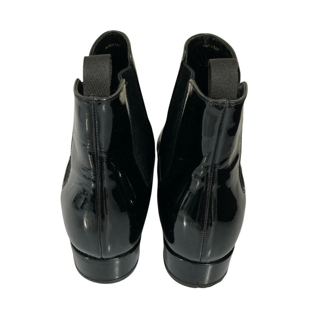 PRADA Short Boots Shoes EU 36.5 US 6.5 Patent Leather Black Authentic