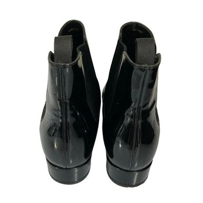 PRADA Short Boots Shoes EU 36.5 US 6.5 Patent Leather Black Authentic