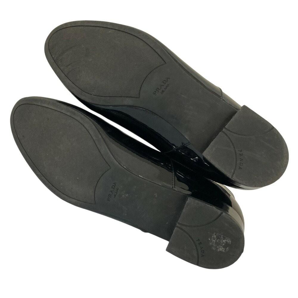 PRADA Short Boots Shoes EU 36.5 US 6.5 Patent Leather Black Authentic